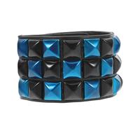 Healvian Punk Lederarmband Herren Damen Verstellbar Nieten Armband Manschette Bunte Pu-leder Gothic Biker Schmuck für Party Alltag