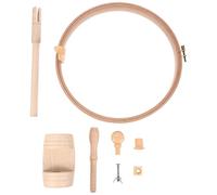 Healvian Runder Verstellbarer Stickrahmen aus Buchenholz mit Desktop Ständer Kreuzstichhalter für Selbstgemacht Handarbeiten Stickregal für Tischgebrauch