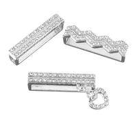 Healvian Strass aus Metall Anhänger 3 Stück Uhrenarmband | Silberfarbener Dekoring mit Herzmotiv, Leicht und Einfach Anzubringen, für Uhrenarmband und Uhrband