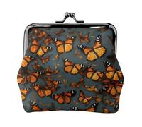 Heaps of Orange Monarch Butterflies Print Coin Purse, Portable Fiber Leather Coin Purse Mini Change Purses for Women, Schwarz , Einheitsgröße, Münztasche