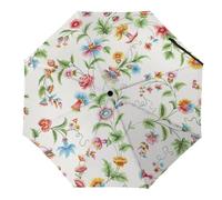 Hearda Regenschirm Manuell Öffnen, 3D Floral Muster Taschenschirm Sturmfest Regenschirm Wasserdicht Kompakt Sonnenschutz Reise Regenschirm für Damen Herren Kinder (Ethnisch Stil)