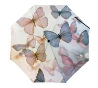 Hearda Regenschirm Manuell Öffnen, 3D Schmetterling Muster, Wind- & Wasserdicht, UV-Schutz, Für Damen, Herren & Kinder