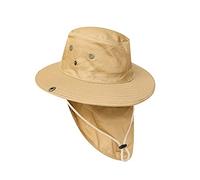Hearda Sonnenhut Herren Damen UV Schutz Wanderhut Sommer Fischerhüte Fischerhut Trekking Gartenhut Faltbar SafariHut Anglerhut mit Kinnband Outdoor Buschhut Hiking Bucket Hat (55-60CM,Khaki)