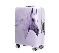 Hearda Tierischer Pferdestil Kofferschutzhülle,18-32 Zoll Elastisch Kofferhülle,Staubdichte Suitcase Cover,Waschbar Kofferschutz,Reise Kofferüberzug mit Reißverschluss (Weiß,L (26-28 Zoll))