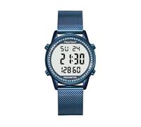 Hearkent Damen-Armbanduhr, Schrittzähler, gewebtes Uhrenarmband aus Stahl, keine App oder Aufladen erforderlich, mit Zählung von Schritten, Kalorien, Entfernung, Uhr und Hintergrundbeleuchtung, 2401