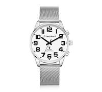 Hearkent Herren Sprechende Uhr,Deutsche Sprachansage,Große Zahlen,Selbsteinstellende Sprechende Armbanduhr,für Senioren/Blinde/Sehbehinderte Menschen,Eingebauter Alarm/Stundensignal -2309M
