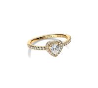 Heart 14k Gold-Plated Ring with Clear Cubic Zirconia