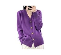 Heart Cardigan Sweaters for Women, Elegant Valentine Heart Button Knit Cardigan, Solid V Neck Long Sleeve Loose Casual Open Front Knit Sweater (XXL,Purple)