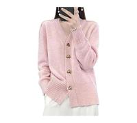 Heart Cardigan Sweaters for Women, Elegant Valentine Heart Button Knit Cardigan, Solid V Neck Long Sleeve Loose Casual Open Front Knit Sweater (XXL,Pink)
