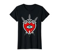 Heart x Dolch American Traditional Tattoo Flash Preisgünstiges Grafik-T-Shirt, Damen, Schwarz, M