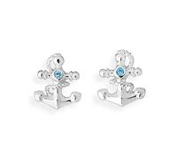Heartbreaker Anker Ohrstecker mit Topas aus der Kollektion Seaside in Echtsilber/trendige Ohrringe Silber 925 Sterling nickelfrei/Design Anker Ohrringe für Damen/LD SD 26
