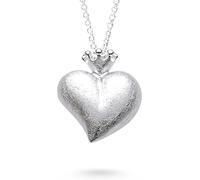 Heartbreaker Herz Anhänger mit Krone in Echtsilber | Kollektion Crown of my Heart | Großer Herzanhänger aus 925 Sterlingsilber | Eleganter Anhänger für Damen