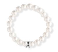 Heartbreaker Damen-Armband für Charms in Echtsilber / 925 Sterlingsilber Perlen weiss 19 cm/HB BL 07