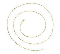 Heartbreaker Damen-Collier Ketten facettierte Kugelkette 925 Silber goldplattiert, 85 cm Zwischenöse bei 80 cm, 1,8 mm stark/HB 180 BCF G