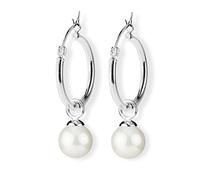 Heartbreaker Einhänger für Creolen mit weißer Muschelkernperle in Echtsilber | Kollektion Style & Go | Einhänger aus 925 Sterlingsilber mit Perle für Creolen | LD MR 31-W