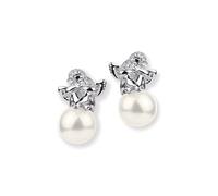 Heartbreaker Engel Ohrstecker mit Muschelkernperle in Echtsilber | Kollektion Pearl of Angels | Engelohrstecker aus 925 Sterlingsilber | Niedliche Ohrstecker für Damen