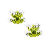 Heartbreaker "Froggy" Frosch-Ohrringe I Edle Ohrstecker aus 925 Sterling Silber & Brandlack I Nickelfreie Damen-Ohrringe inkl. Verpackung I In Goldschmiedequalität gefertigt I LD FG 28 GR