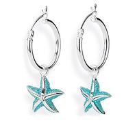 Heartbreaker Ohrring Einhänger für Creolen aus der Kollektion Style & Go in Echtsilber/Seestern Einhänger mit blauem Brandlack für Creolen / 925 Sterling Silber nickelfrei/LD MR 40 BU