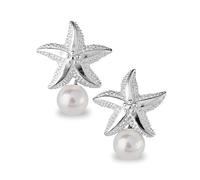 Heartbreaker Seestern Ohrstecker mit Muschelkernperle in Echtsilber | Kollektion Sealife | Seesternohrstecker aus 925 Sterlingsilber | Maritimer Ohrstecker für Damen | LD SL 21 PW