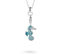 Heartbreaker Seepferdchen-Charm I Edler Anhänger aus 925 Sterling Silber mit Brandlack I Nickelfreier Silber-Anhänger in Goldschmiedequalität I Hochwertiger Charm für Kette & Armband I HB 133
