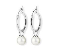 Heartbreaker "Style & Go" Perlen Einhänger I Einhänger für Creolen aus 925 Sterling Silber I Nickelfreier Anhänger mit weißer Muschelkernperle I In Goldschmiedequalität gefertigt I LD MR 31-W