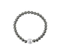 Heartbreaker Weltenbummler Armband I Edles Weltkugel-Armband mit grauen Muschelkernperlen I Nickelfreier Welt-Anhänger aus 925 Sterling Silber I Travel-Armkette inkl. Verpackung I LD WB 82 PW-G