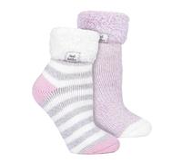 HEAT HOLDERS 2er Pack Damen Kuschelsocken für Winter Antirustch Ultra Weich Fleece Flauschig Bettsocken Damen (DE/NL/SE/PL, Numerisch, 37, 42, Regular, Regular, Feder-TOT)