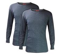 HEAT HOLDERS - 2er Pack Herren Thermo Innenfleece Outdoor Langarm Baumwolle Reich Unterhemd (XL, Holzkohle)