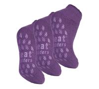 Heat Holders - 3-Paar-Multipack Damen-Slipper-Socken mit Grippern - lila EU 37 - 42