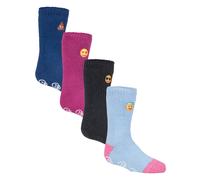 Heat Holders - 4 Paires Chaussettes Enfants Emoji Hiver | Polaire Chaussettes - Mix Emoji EU 27 - EU 29
