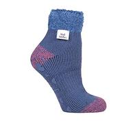 HEAT HOLDERS - Damen Abs Antirutsch Fleece Thermo Kuschelsocken mit Noppen (37/42, Muted Blue (L Feather))