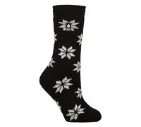 HEAT HOLDERS - Damen Extra Warm Innen Flauschig Thermosocken für Geschenk | Socken für Winter (DE/NL/SE/PL, Numerisch, 37, 42, Regular, Regular, Schwarze Schneeflocke)