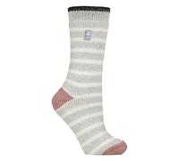 HEAT HOLDERS - Damen Extra Warm Innen Flauschig Thermosocken für Geschenk | Socken für Winter (DE/NL/SE/PL, Numerisch, 37, 42, Regular, Regular, Hellgrau/gedämpfte Koralle)