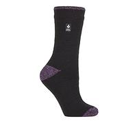 HEAT HOLDERS - Damen Extra Warm Innen Flauschig Thermosocken für Geschenk | Socken für Winter (DE/NL/SE/PL, Numerisch, 37, 42, Regular, Regular, Schwarz/Lila H & T)