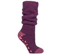 HEAT HOLDERS - Damen Flauschig Lang Slouch Socken/Kuschelsocken mit Antirutschsohle (37/42, Wine (Slouch))
