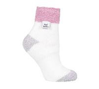 HEAT HOLDERS - Damen Fleece Flauschig Gestreift Thermo Kuschelsocken (37/42, Cream (S Feather))