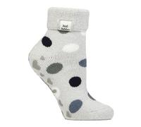 HEAT HOLDERS Damen Kuschelsocken Thermo Lite Warme Lounge Bettsocken Antirutsch (37-42, Silberne Punkte)