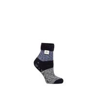 HEAT HOLDERS Damen Lounge Schoppersocken mit Federband-Umschlagbündchen Packung mit 1 Auriga Marine/Flieder 37-42