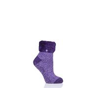 HEAT HOLDERS Damen Lounge Schoppersocken mit Federband-Umschlagbündchen Packung mit 1 Lila 37-42