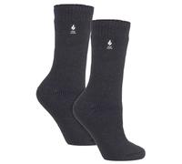 HEAT HOLDERS | Damen Original Thermosocken (2er-Pack) | Superweichem Plüsch-Innenfleece | 37-42 EU (37-42, Holzkohle)