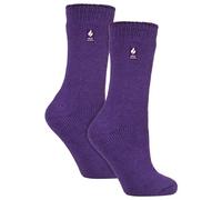 Heat Holders Damen 2 Paar Original Thermosocken Extra Warm Dicke Thermosocken mit Superweiche Plüsch Innenfleece für Winter (37-42, Lila)