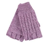HEAT HOLDERS - Damen Thermo Winter Strick Fingerlos Handschuhe mit Plush Fleece Gefüttert (One Size, Rosa)