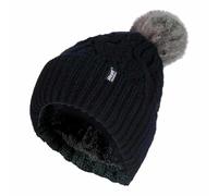 HEAT HOLDERS - Damen Thermo Wintermütze Mit Bommel Rippstrick Fleecefutter