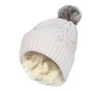 HEAT HOLDERS - Damen Thermo Wintermütze Mit Bommel Rippstrick Fleecefutter