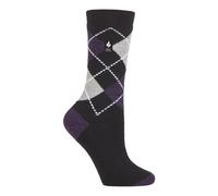 Heat Holders Damen Ultra Lite Thermal Brushed Inner Yarn Design Socken Schwarz/Lila (Valletta) EU 37 - 42