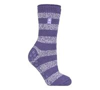 HEAT HOLDERS Damen Warm Stoppersocken Rutschfest Antirutschsohle Kuschelig Thermosocken Antirutsch für Winter (37-42, Maulbeere Lila/Weiß (Sevilla))