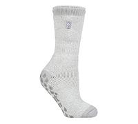 HEAT HOLDERS Damen Warm Stoppersocken Rutschfest Antirutschsohle Kuschelig Thermosocken Antirutsch für Winter (37-42, Silbergrau (Florenz))