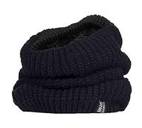 HEAT HOLDERS - Damen Winter Warm Fleece Bunt Strick Groß Nacken Halswärmer (One Size, Black (Chunky))