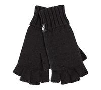 HEAT HOLDERS Handschuhe Fingerlos Damen Warm für Winter Bunt Thermo Handschuhe Ohne Finger mit Fleece Gefüttert (Einheitsgröße, Schwarz)