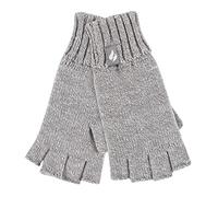 HEAT HOLDERS Handschuhe Fingerlos Damen Warm für Winter Bunt Thermo Handschuhe Ohne Finger mit Fleece Gefüttert (Einheitsgröße, Grau)